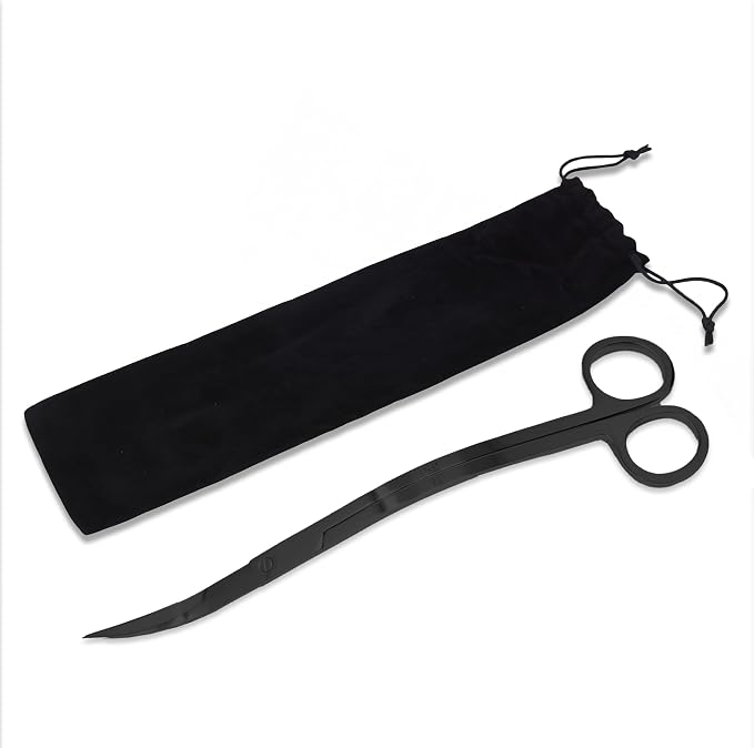 Mandala Crafts Extra Long Black Stainless Steel Curved Aquarium Scissors - Image 4