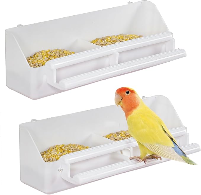 Pawfly 2 Pack Bird Feeder for Cage Hanging Plastic Feeder by Pawfly