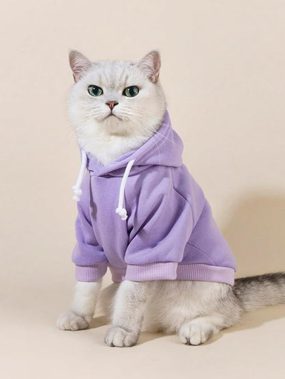 QWINEE Basic Dog Hoodie Sweatshirt Puppy Sweater Warm Cat Costumes Pet Clothes - Image 3