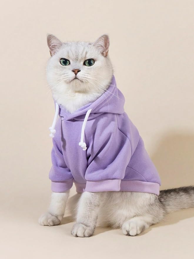QWINEE Basic Dog Hoodie Sweatshirt Puppy Sweater Warm Cat Costumes Pet Clothes - Image 3