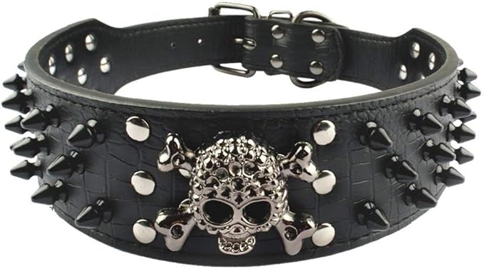 Serijoars Spiked Studded Dog Collar, PU Leather Dog Collar, Adjustable Pet by Serijoars