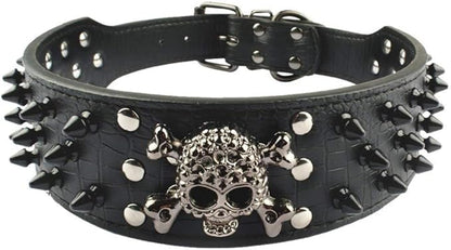 Serijoars Spiked Studded Dog Collar, PU Leather Dog Collar, Adjustable Pet by Serijoars