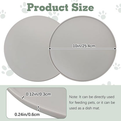 BNOSDM Silicone Cat Feeding Mat 2 Pack Dog Bowl Mats Pet Silicone Food Mat - Image 2