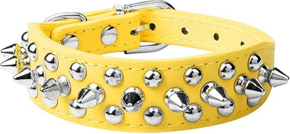 Spiked Dog Collar Soft Pu Leather Mushrooms Rivet Spike Studded Puppy by Unknown