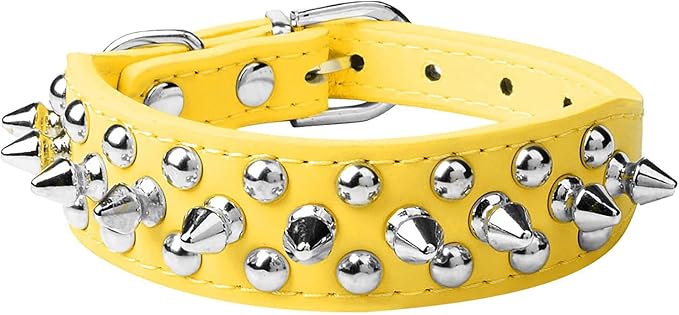 Spiked Dog Collar Soft Pu Leather Mushrooms Rivet Spike Studded Puppy by Unknown