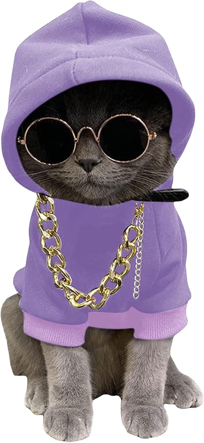 QWINEE 3Pcs Dog Hoodie Cat Apparel Dog Custume Set by QWINEE