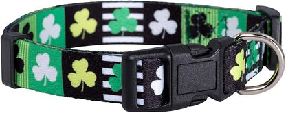 Native Pup St Patricks Dog Collar- Saint Patrick Green Shamrock Pet Collars- by NativePup