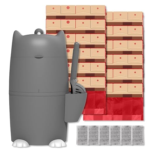 Red Rocket Pets Cat Litter Trash Can Kitty Twister Plus Pack Grey, 12x Refills by RedRocket
