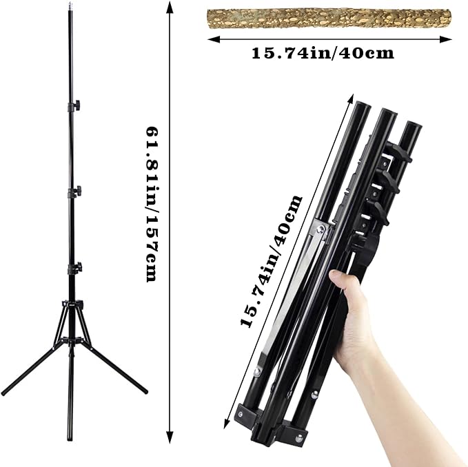 Wooden Bird Perch Stand with a Height Adjustable Tripod, Bird Training - Image 3