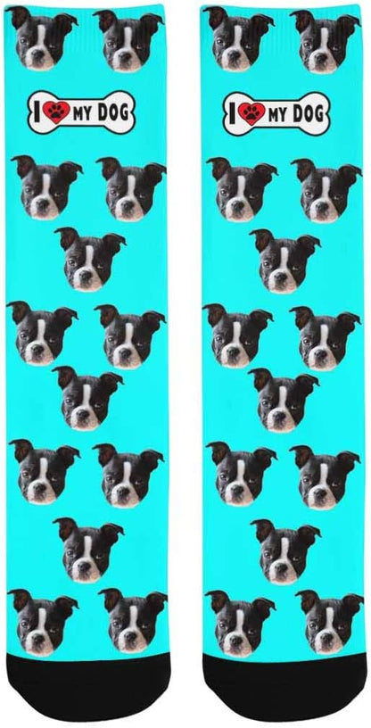 Custom Face Socks, Personalized Dog Lover Pet Photo Picture on Socks Unisex - Image 3