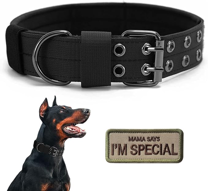 Tactical Dog Collar Military Adjustable Dog Collars Soft Nylon Training Collar by Periflowin