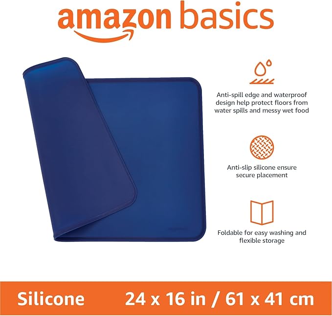 Amazon Basics Waterproof Non-Slip Silicone Pet Feeding Mat - Image 2