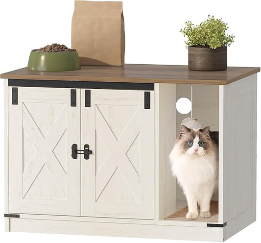 Cat Litter Box Enclosure, Hidden Litter Box Cabinet Furniture by Hzuaneri