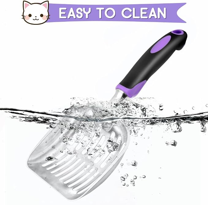 Cat Litter Scoop, Metal Cat Scooper, Rubber Handle Scoop, Sifting Shovel – - Image 5