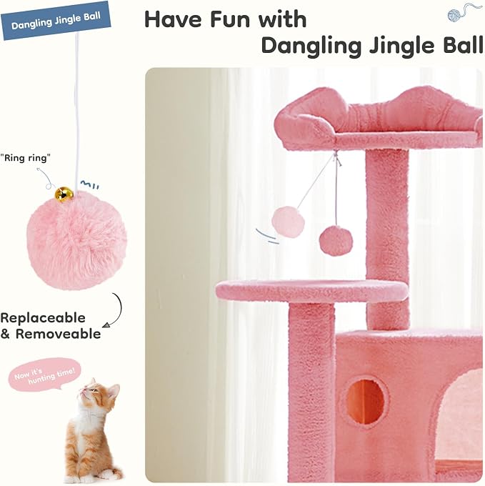 DUMOS 54-inch Indoor Cat Tree Tower –Multi-Level Pet House - Image 5