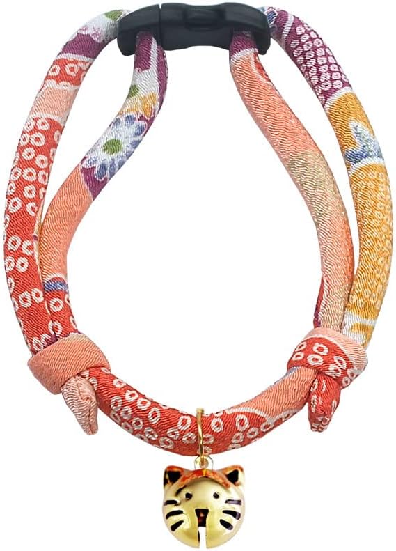 PetSoKoo Cat Collar with Kitty Face Bell. Cute Japan Chirimen Kitten Collar. by PetSoKoo