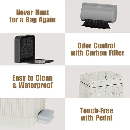 Dog Poop Trash Can for Outside & Indoor, 5L/1.3Gal Small Odor Control Pet Waste - Image 2