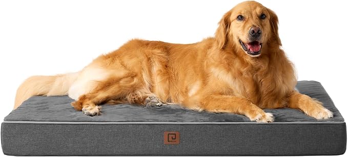 EHEYCIGA Waterproof Dog Bed Orthopedic 41"x27", Memory Foam Pet Bed by EHEYCIGA