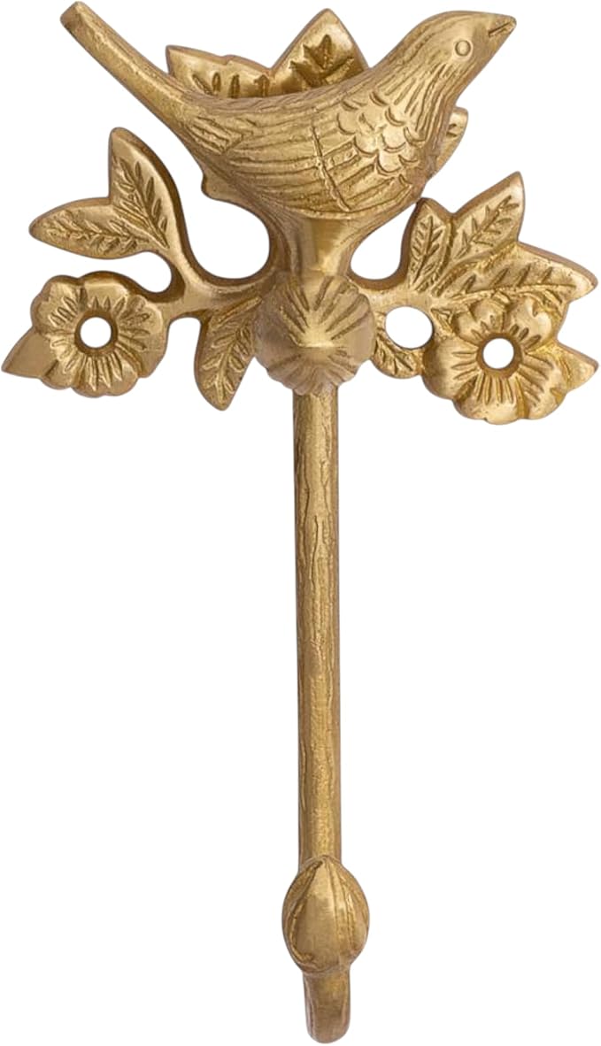 STYLENT Decor Solid Brass Bird Antique Towel Hook Bathroom Accessories Retro by Stylentdecor