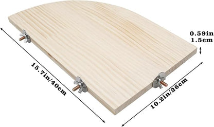 Bird Perch Stand Platform, 15.7 × 10.2 Inch Large Natural Wooden Small Animals - Image 3