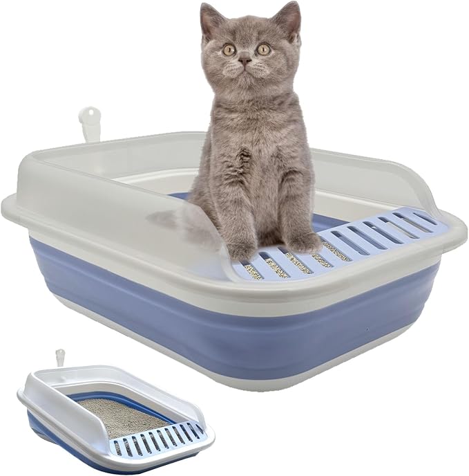 Collapsible Kitten Litter Box, Open Small Cat Litter Box by chuyouan
