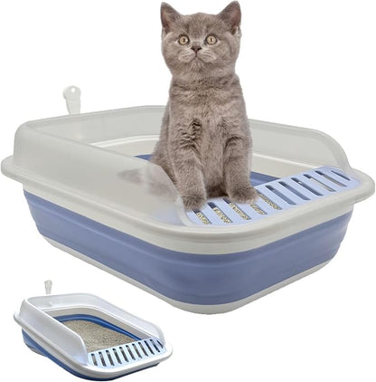 Collapsible Kitten Litter Box, Open Small Cat Litter Box by chuyouan