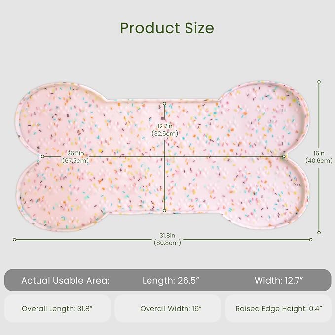 Dog Food Mat Anti-Slip Silicone Dog Bowl Mat Thicker Pet Placemat Waterproof - Image 2