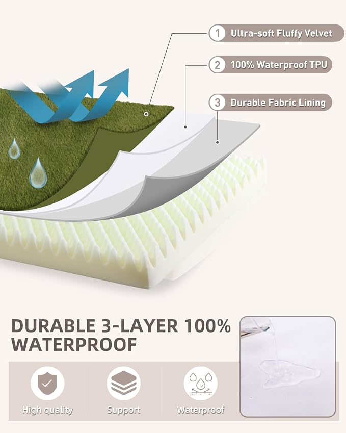 KSIIA Orthopedic Dog Bed Crate Waterproof Pet Mats - Image 5