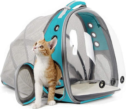 Back Expandable Cat Backpack Carrier, Fit up to 12 lbs, Space Capsule Bubble by halinfer