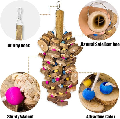 Extra Large Bird Parrot Toys- 19.7 inch Multicolored Natural Wooden Block - Image 10