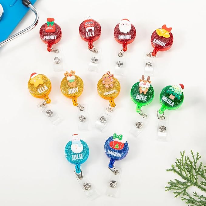 callie Personalized Christmas Badge Reel - Image 2