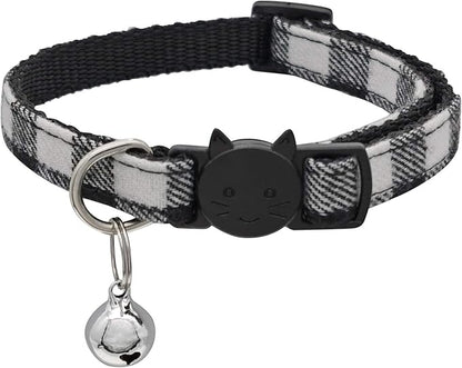 MJIYA Cat Collar with Bell, Breakaway Grid Collar with Plastic Buckle, Light by MJIYA