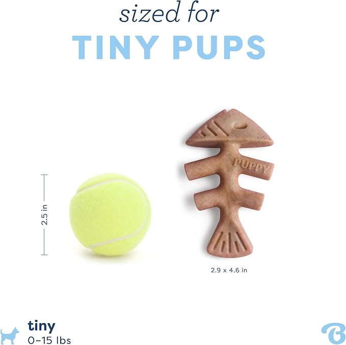 Benebone Puppy Fishbone Dog Chew Toys, Softer - Image 4