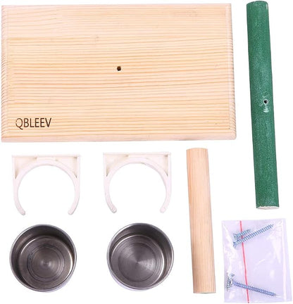 QBLEEV Bird Play Stands Tabletop T Parrot Perch, Wooden Bird Playstand Portable - Image 2