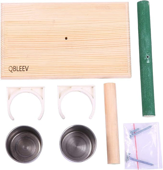 QBLEEV Bird Play Stands Tabletop T Parrot Perch, Wooden Bird Playstand Portable - Image 2