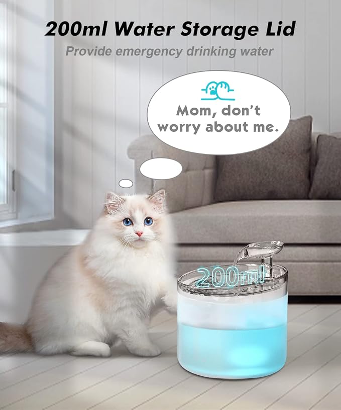 NPET WF100 Cat Fountain, 54oz/1.6L Automatic Pet Water Fountain Dog Water - Image 4