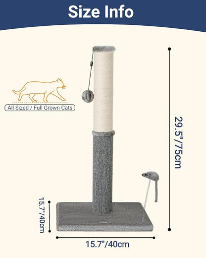 Happi N Pets 29.5" Tall Cat Scratching Post, Cat Scratchers - Image 3