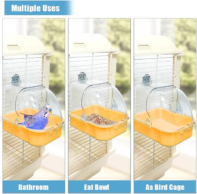 Bird Bath for Cage, Cleaning Pet Supplies Cockatiel Bird Bathtub - Image 6