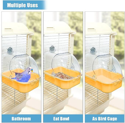 Bird Bath for Cage, Cleaning Pet Supplies Cockatiel Bird Bathtub - Image 6