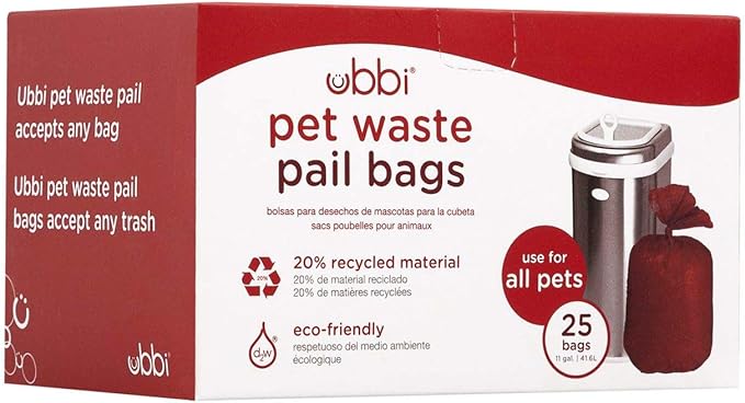 Ubbi Pet Disposal Waste Pail Bags, Cat Litter Box Cleaning Solution, Fragrance by Ubbi