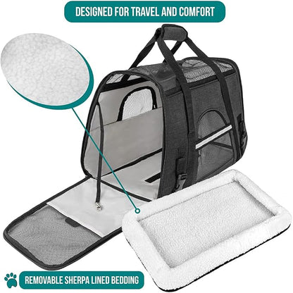 PetAmi Airline Approved Soft Sided Dog & Cat Carrier, Ventilated Pet Carrying - Image 4