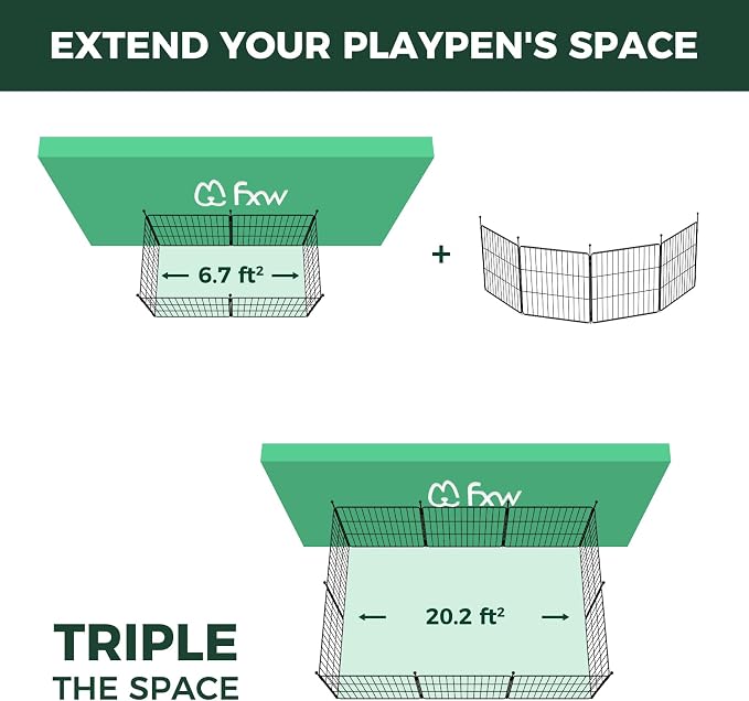 FXW MiniPaws Unleashed Dog Playpen, Expandable & Portable Design - Image 2