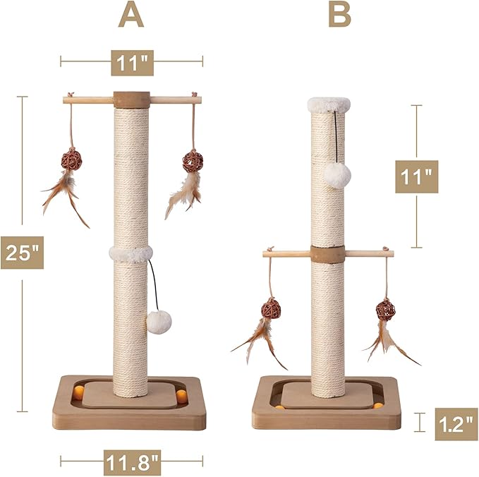 PEEKAB Cat Scratching Post Sisal Scratch Posts - Image 3