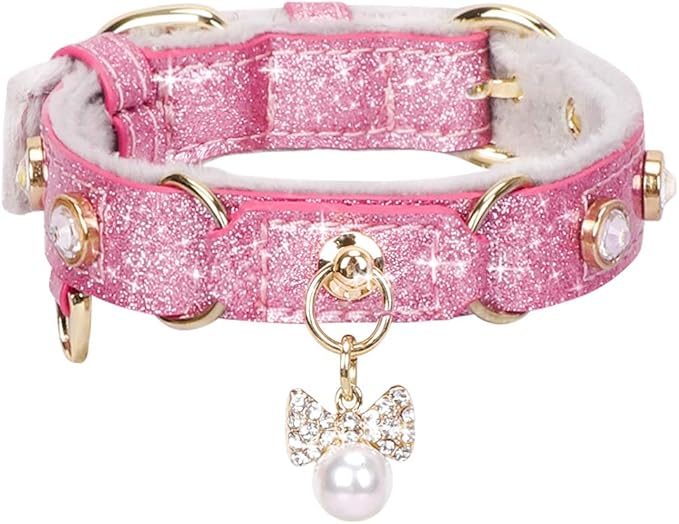 PetsHome Cat Collar, Dog Collar, PU Leather Adjustable Pet Collar by PetsHome