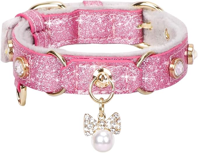 PetsHome Cat Collar, Dog Collar, PU Leather Adjustable Pet Collar by PetsHome