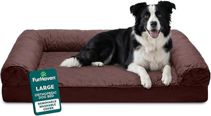Furhaven Orthopedic Dog Bed for Large/Medium Dogs w/ Removable Bolsters & by FurHaven