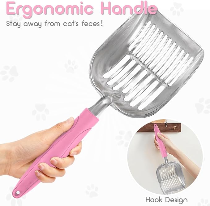 Cat Litter Scoop, Metal Cat Scooper, Plastic Handle Scoop, Sifting Shovel - Image 4