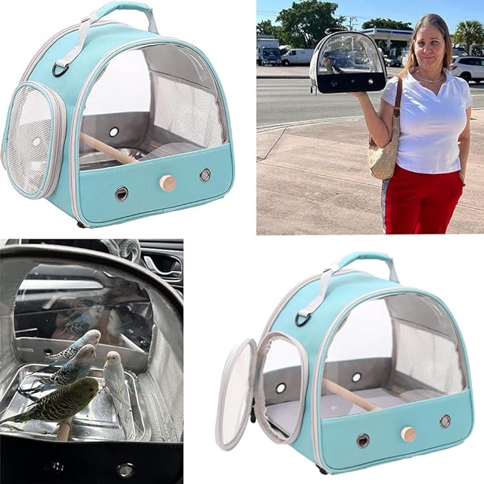Small Bird Travel Cage Carrier, Portable Parrot Parakeet Carrier - Image 6
