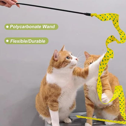 Interactive Cat Toy Wand, Cat Teaser Wand Rainbow String - Image 6