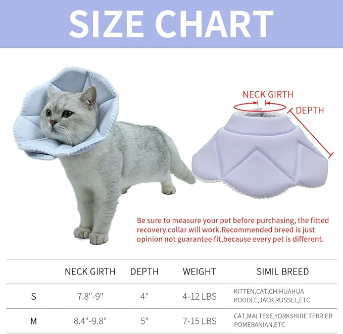 Soft Cat Recovery Collar, Adjustable Dog Cat Cone, Dog Protective Cone Collar - Image 2